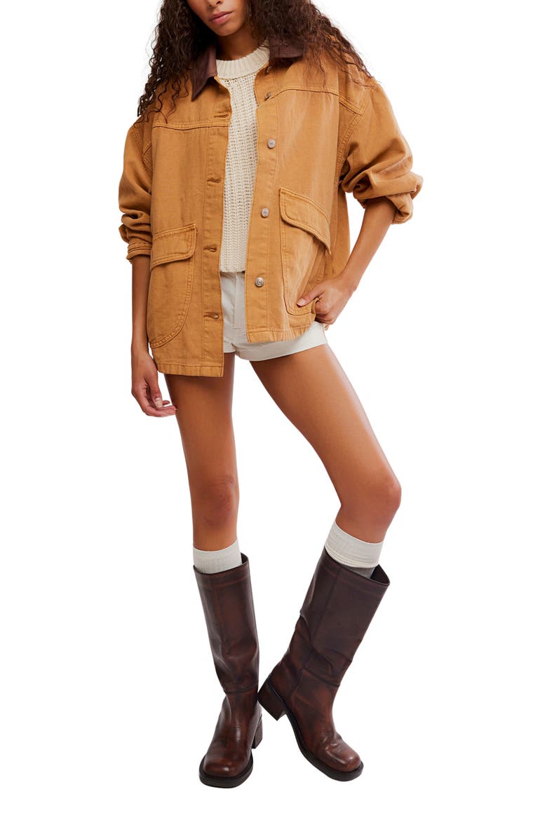 Lemon Canvas Chore Jacket, Alternate, color, MEERKAT