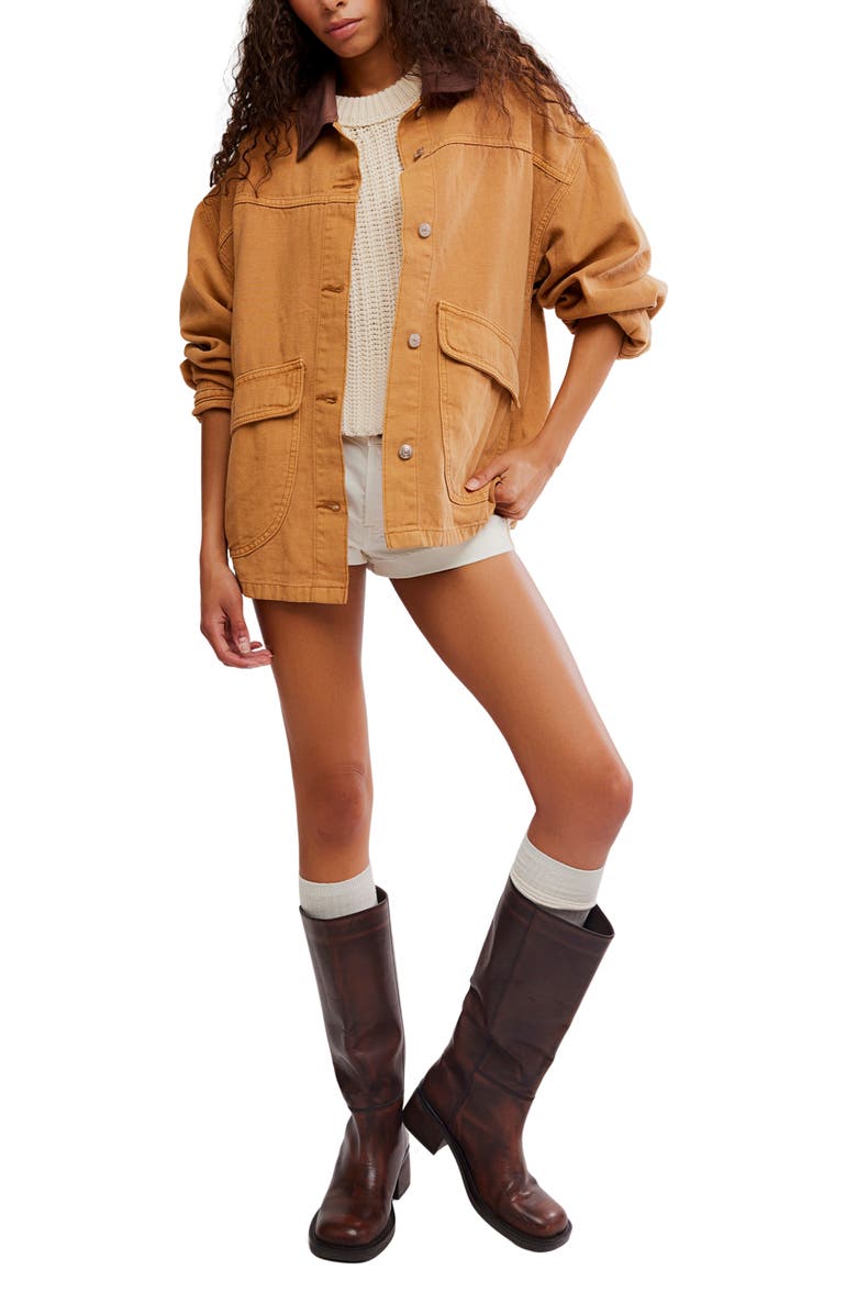 Free People Lemon Canvas Chore Jacket, Alternate, color, 