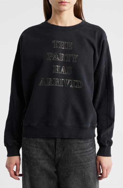 Eland Party Time Embellished Cotton Graphic Sweatshirt