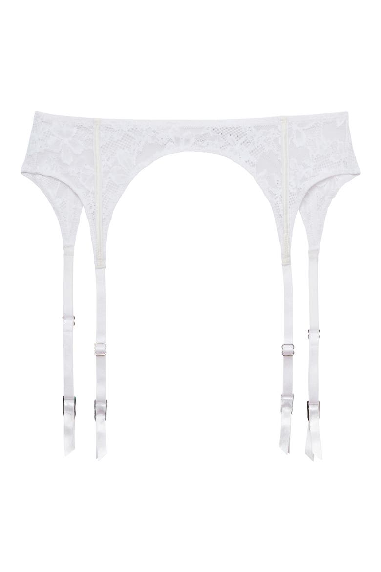 Le Stretch Lace Garter Belt, Alternate, color, IVORY