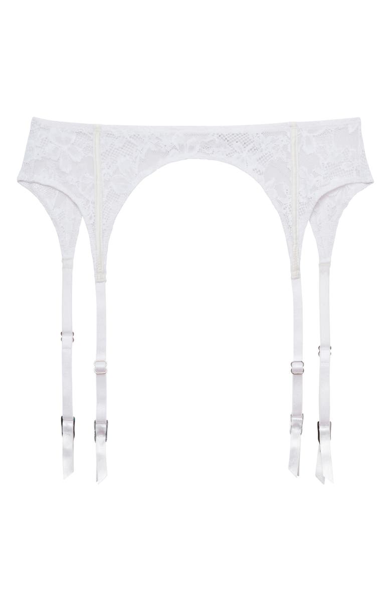Fleur Du Mal Le Stretch Lace Garter Belt, Alternate, color, Ivory