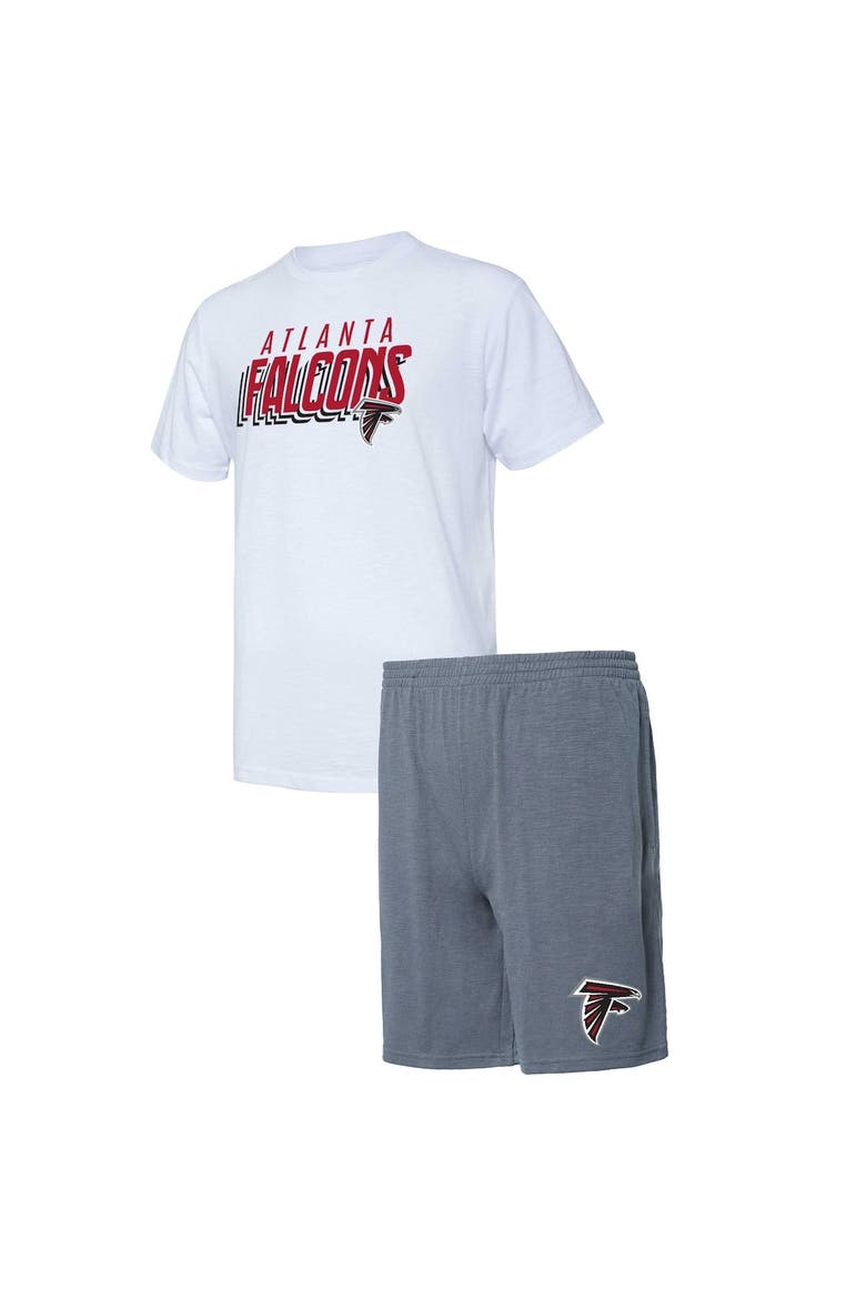 Men's Concepts Sport Charcoal/White Atlanta Falcons Downfield T-Shirt & Shorts Sleep Set, Main, color, Charcoal