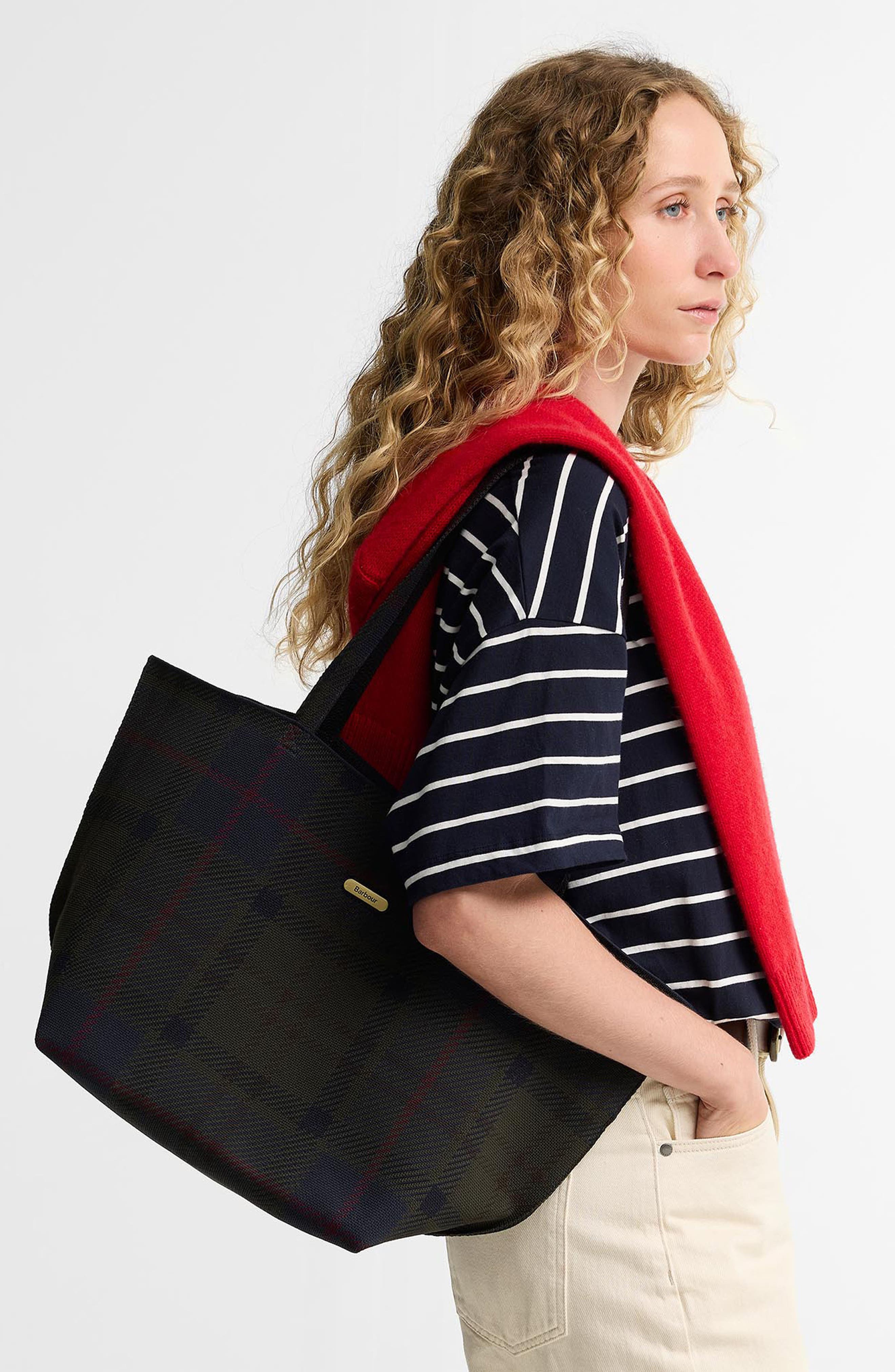 Large Layla Tartan Tote, Alternate, color, SHADOW CLASSIC TARTAN