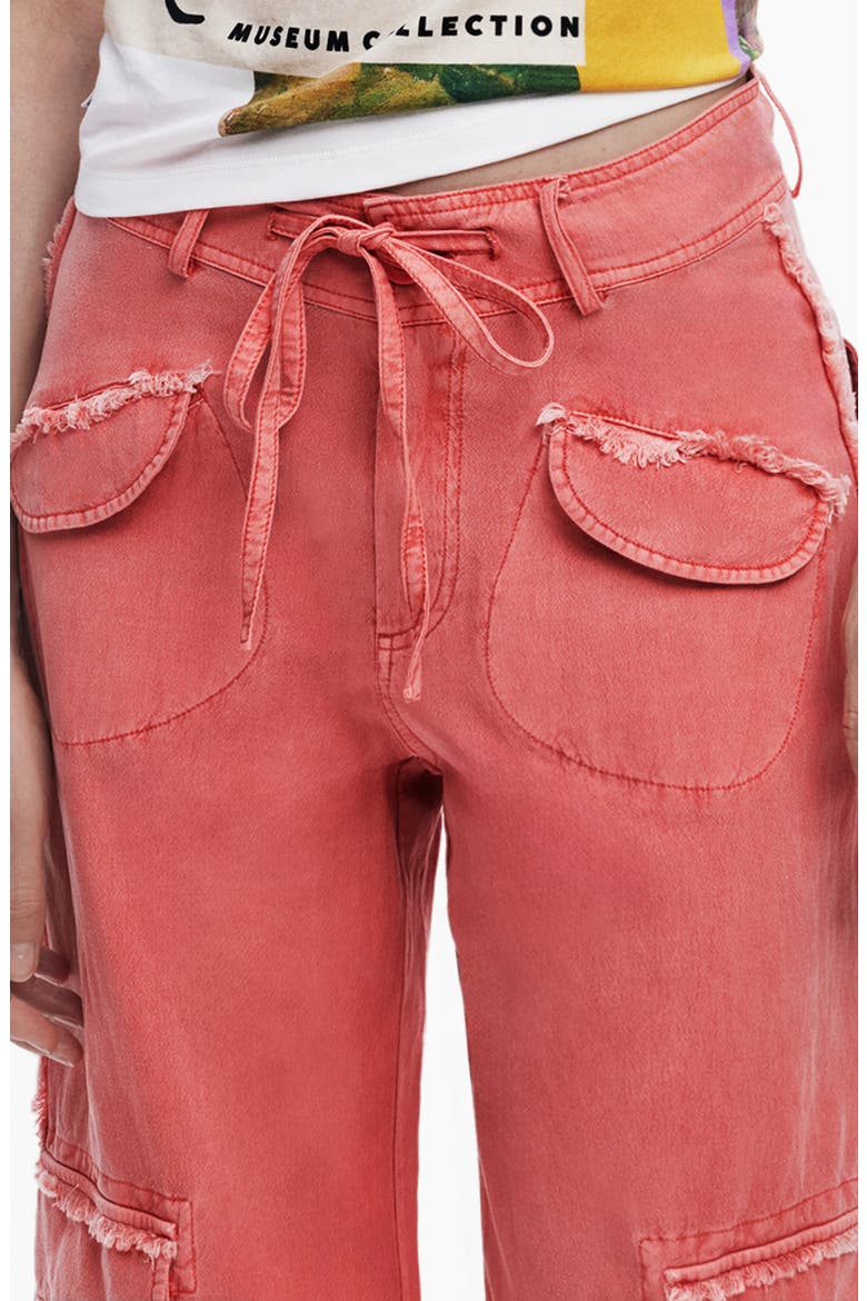 Fluid Cotton Blend Cargo Pants, Alternate, color, PINK