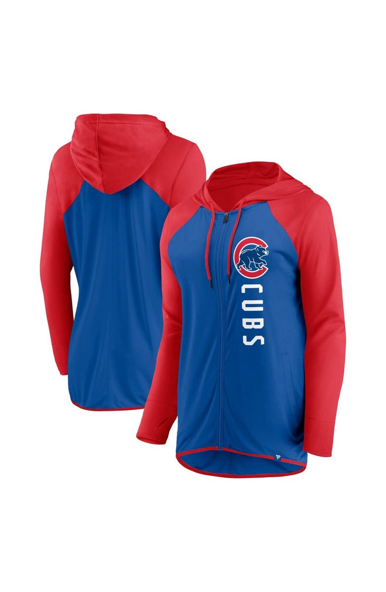 FANATICS Women's Fanatics Branded Royal/Red Chicago Cubs Forever Fan Full-Zip Hoodie Jacket, Main, color, Royal