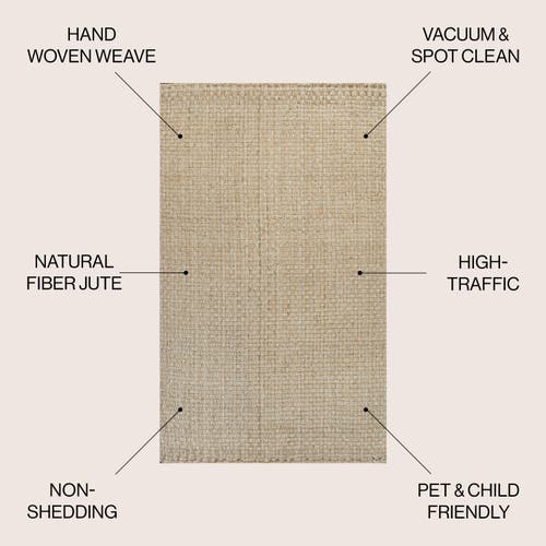 Jonathan Y Estera Hand Woven Boucle Chunky Jute Area Rug In Ivory