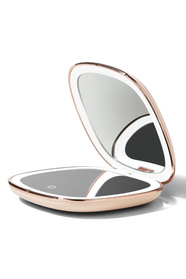 Mila 2 LED Compact Mirror, Alternate, color, Champagne Cream