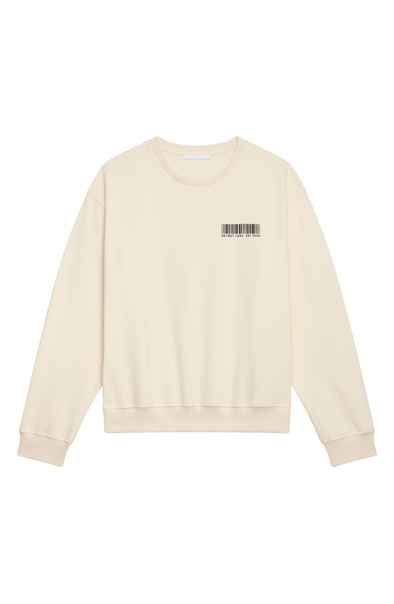 Helmut Lang Ski Schedule Cotton Sweatshirt, Alternate, color, Winter White