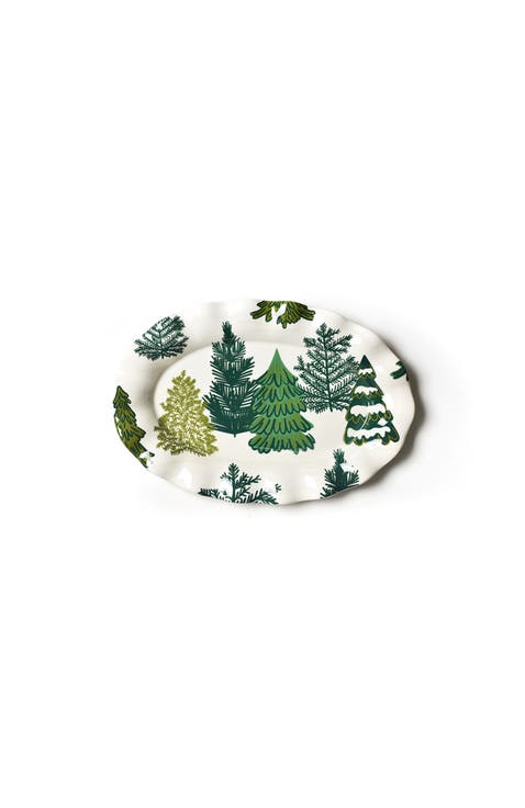 Friendly Firs Ruffle Oval Platter