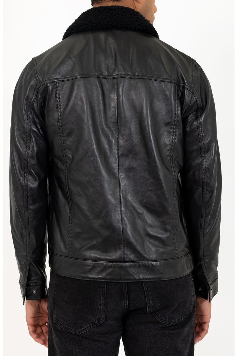 Lambskin Leather Jacket, Alternate, color, BLACK