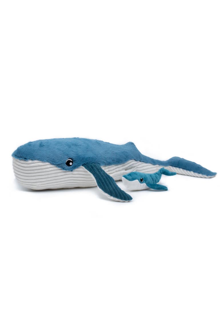 Whale Mom and Her Baby - Secret Keeper Plush Toy, Eco-Friendly, Soft & Washable, Main, color, Blue