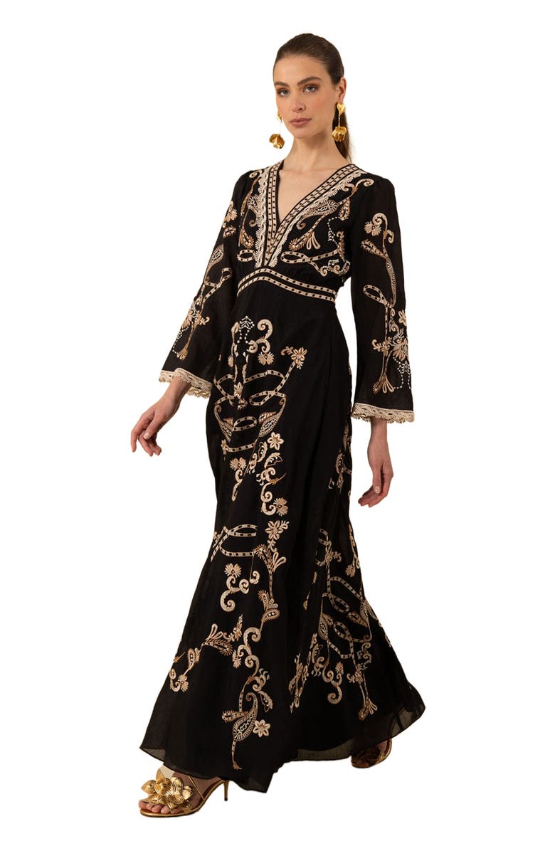 Halebob Cassandra Embroidered Maxi Dress, Main, color, 