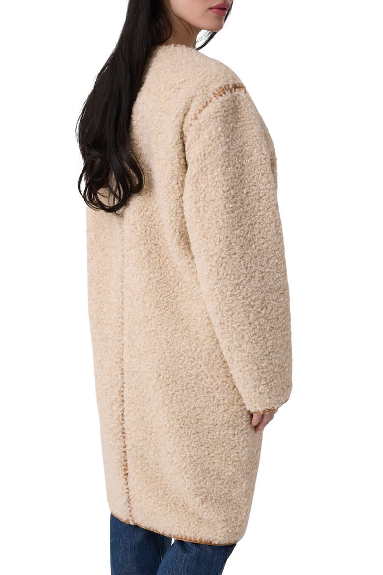 Mia Faux Shearling Coat, Alternate, color, DARK BEIGE