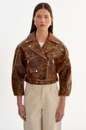 LAMARQUE Vinnie | Leather Cropped Biker Jacket