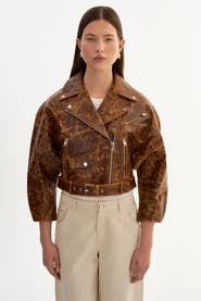 LAMARQUE Vinnie | Leather Cropped Biker Jacket