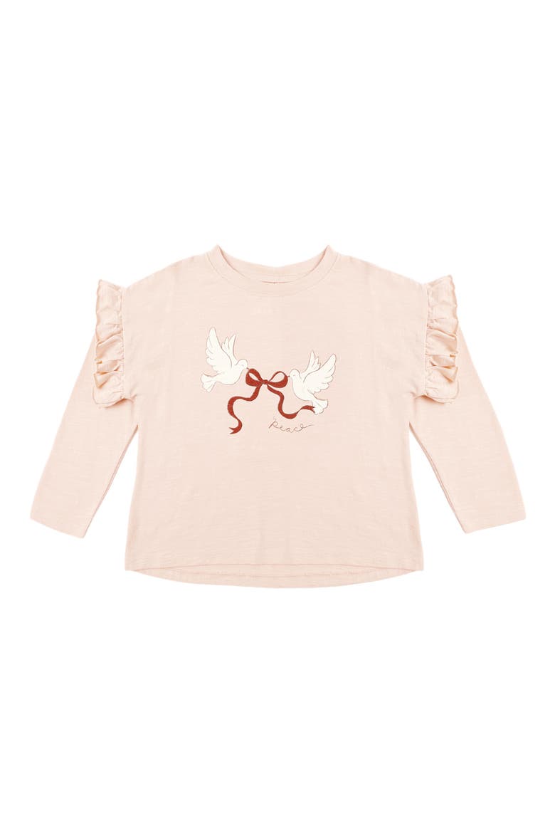 Kids' Ruffle Long Sleeve Graphic Tee, Main, color, PETAL