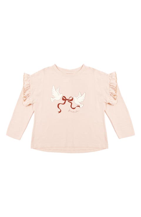 Kids' Ruffle Long Sleeve Graphic Tee