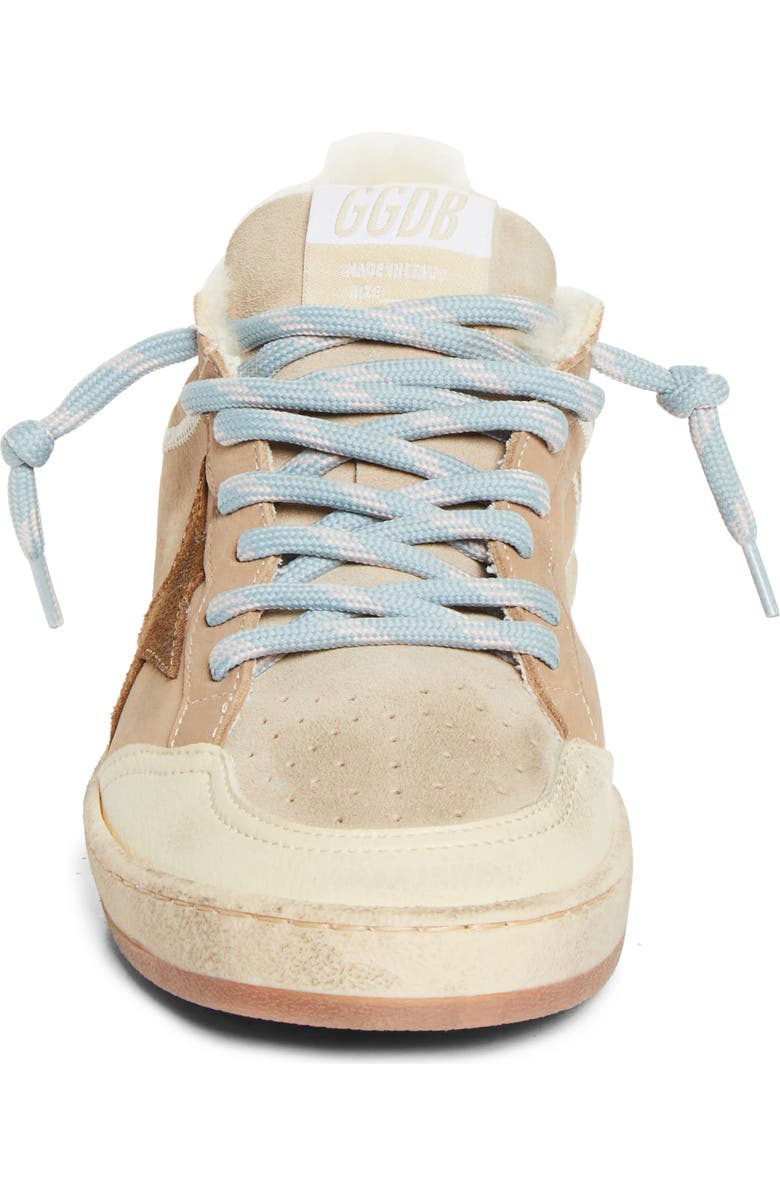 Golden Goose Ball Star Low Top Faux Shearling Lined Sneaker, Alternate, color, Beige/ Burned Brown