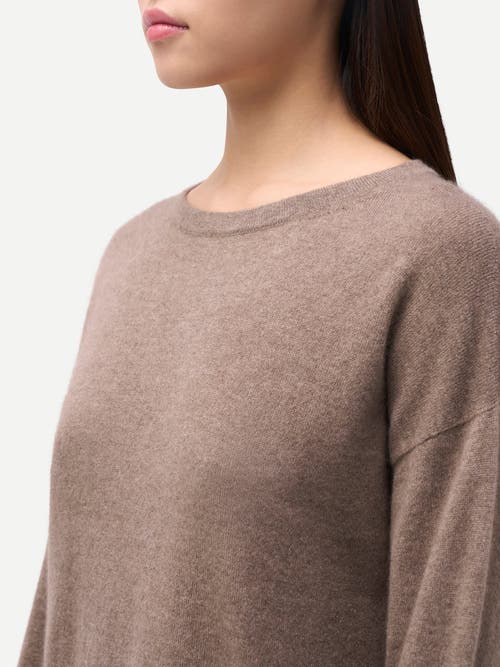 Gobi Cashmere C-neck Knit Dress In Brown