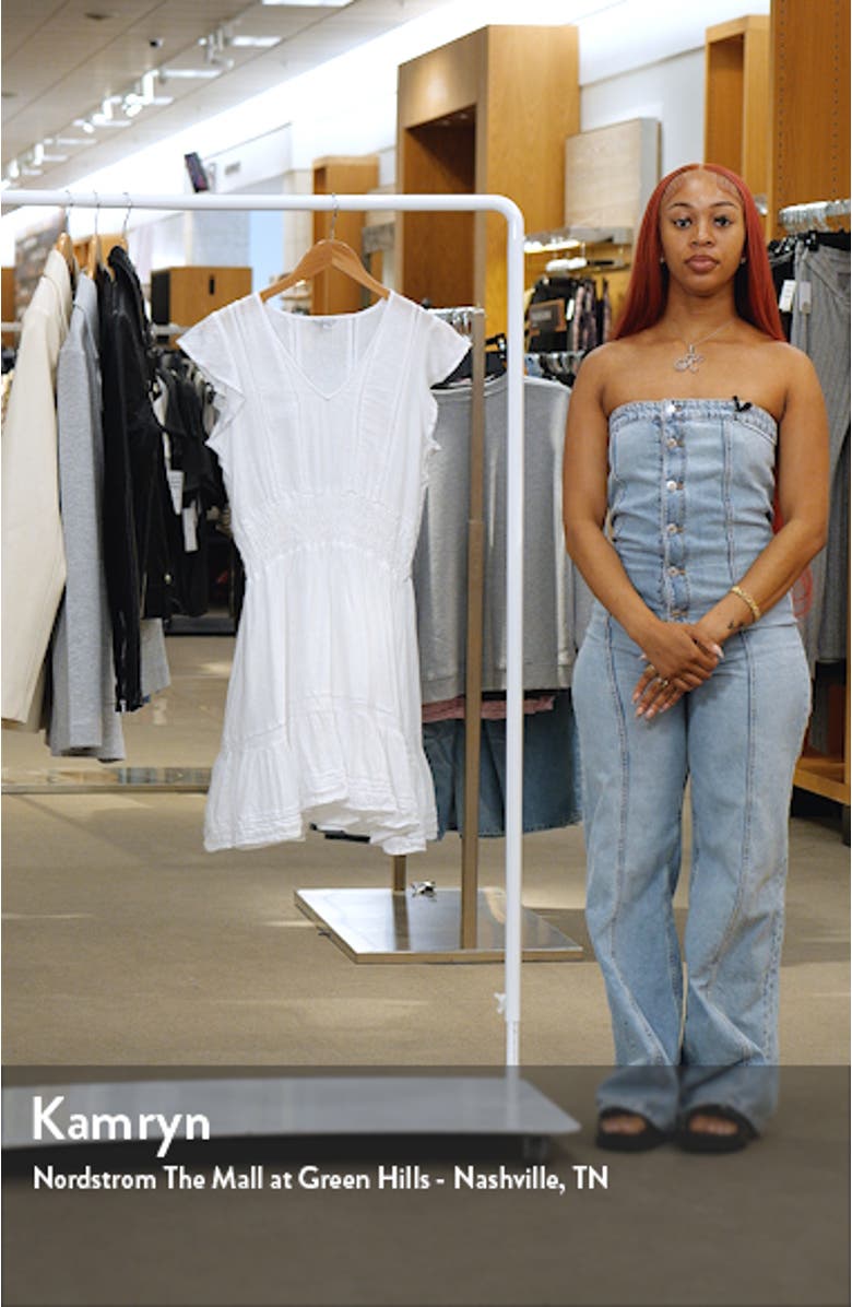 Tara Flutter Sleeve Linen Blend Dress, sales video thumbnail