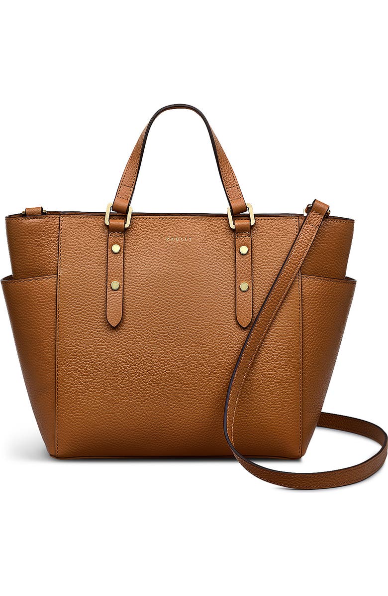 Radley Silk Street Medium Ziptop Satchel Bag, Main, color, Caramel