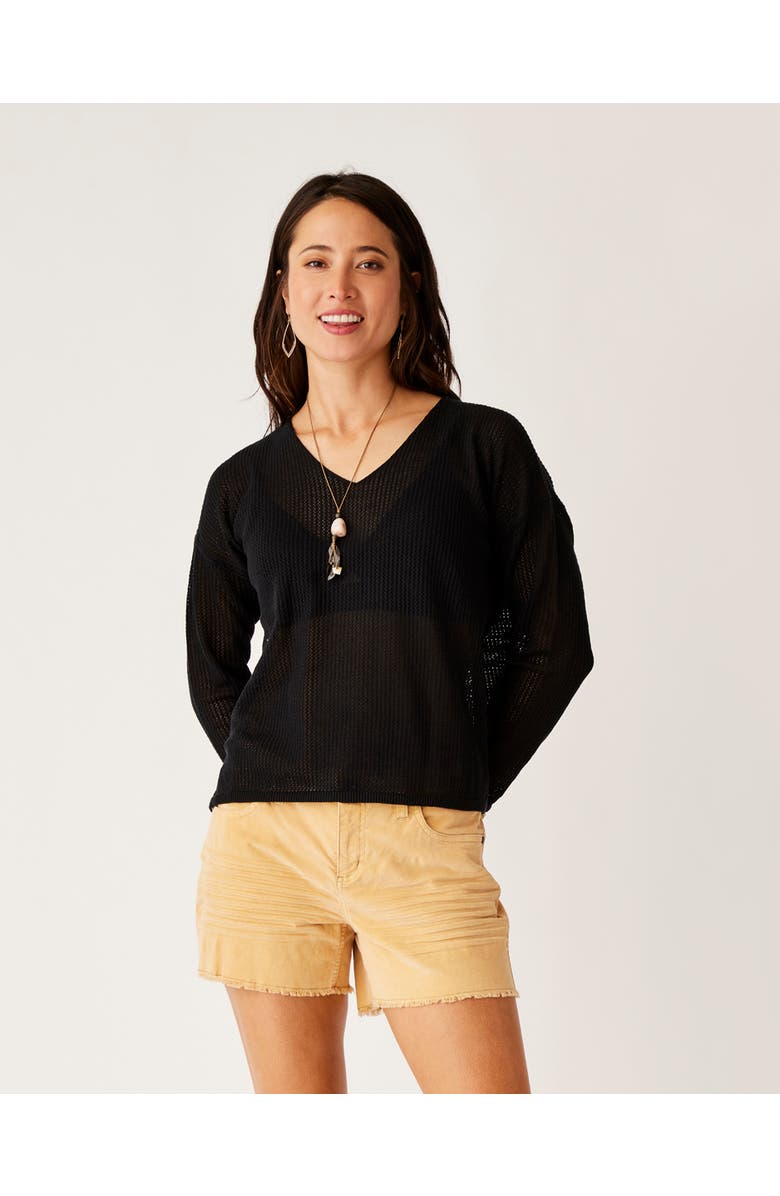 Carve Designs Lightweight Mesh Pullover, Main, color, Black