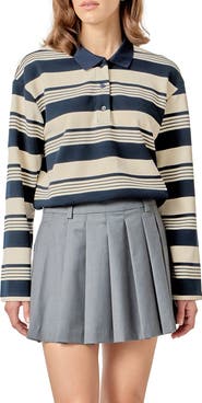 English Factory Stripe Relaxed Fit Polo Shirt