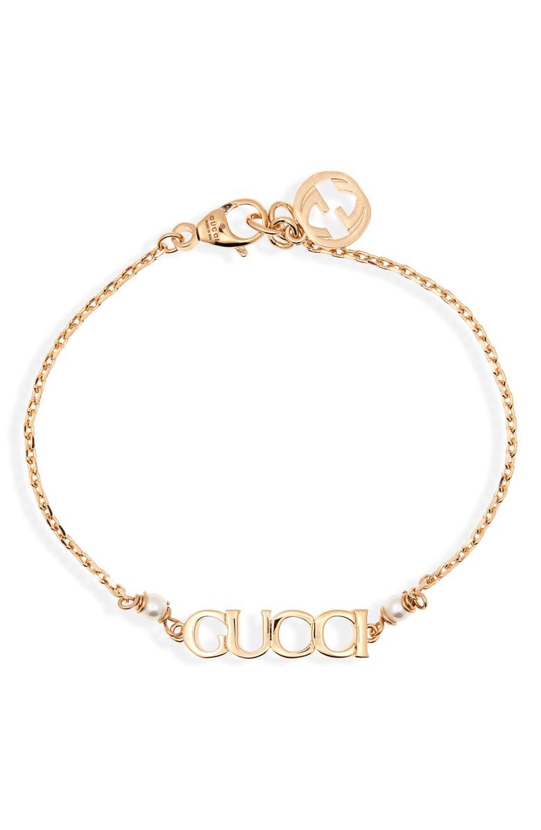 Gucci Script Bracelet, Main, color,