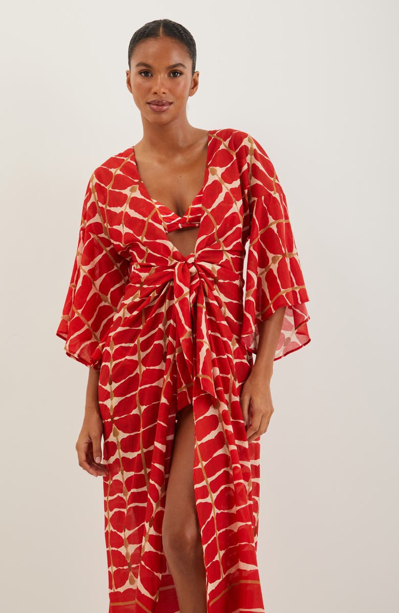 ViX Paula Hermanny Agni Perola Cotton Cover-Up Dress, Alternate, color, 