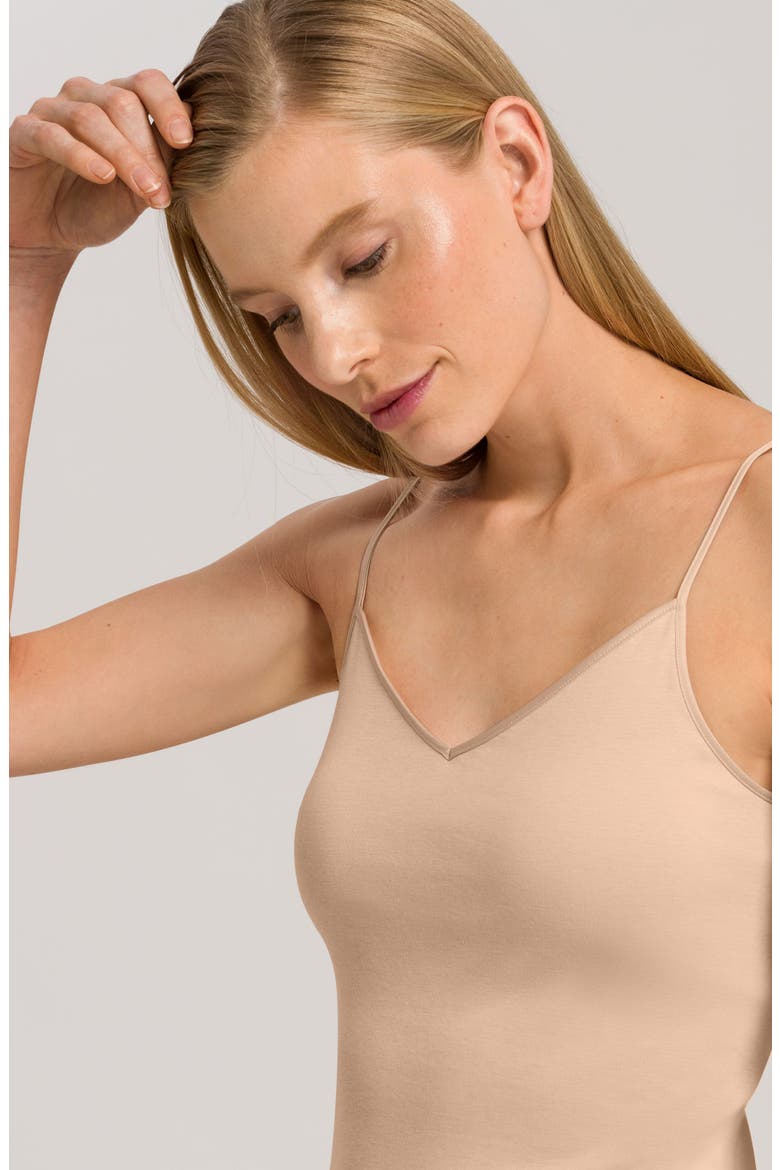 Cotton Seamless Padded Spaghetti Camisole, Alternate, color, BEIGE