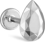 MARIA TASH Faceted Pear Single Threaded Stud Earring