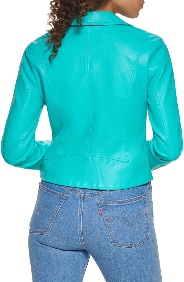 Levi's Faux Leather Moto Jacket, Alternate, color, Ceramic Teal