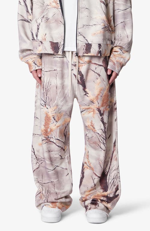 Mnml Camo Print Ultra Baggy Cotton Fleece Sweatpants In Multi