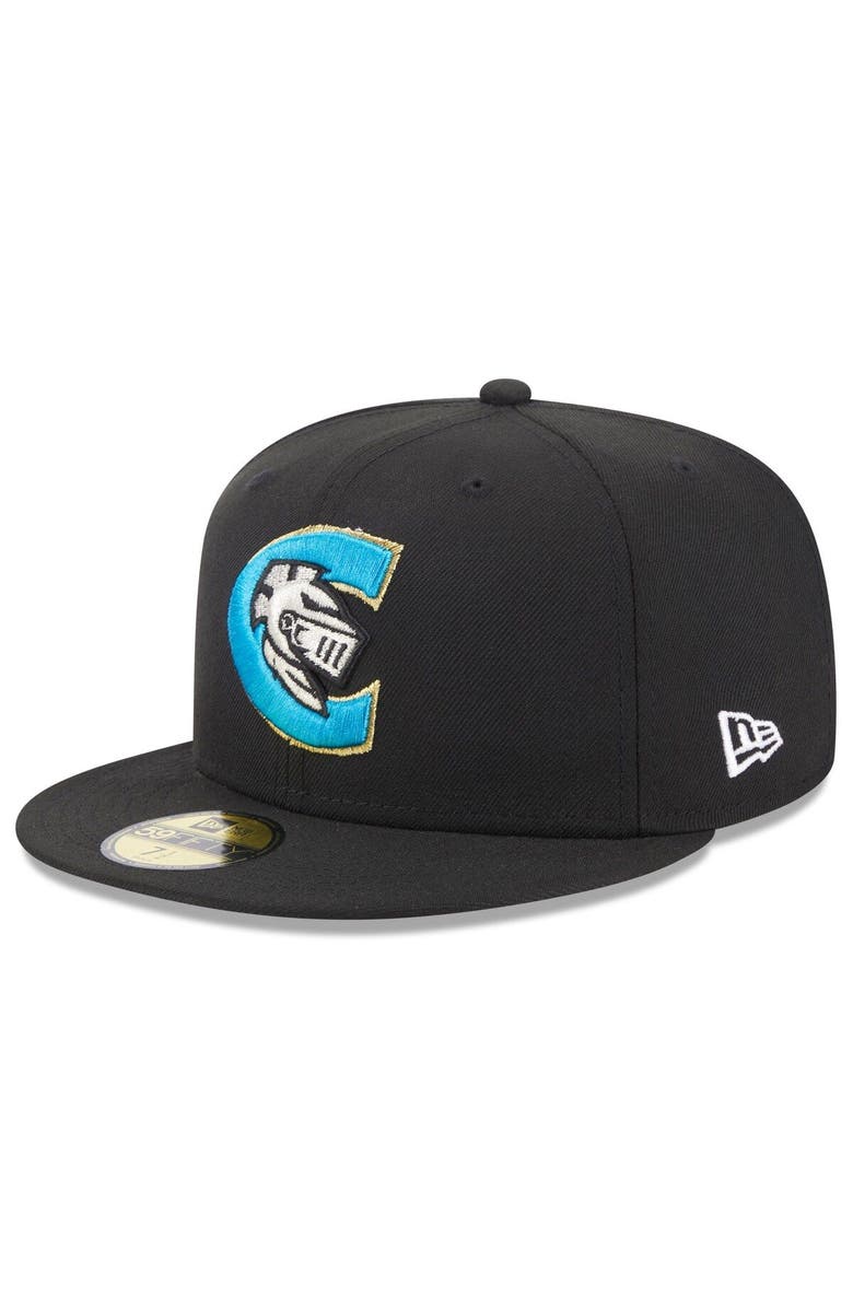 New Era Men's New Era Black Charlotte Knights Authentic Collection Alternate Logo 59FIFTY Fitted Hat, Alternate, color, Black