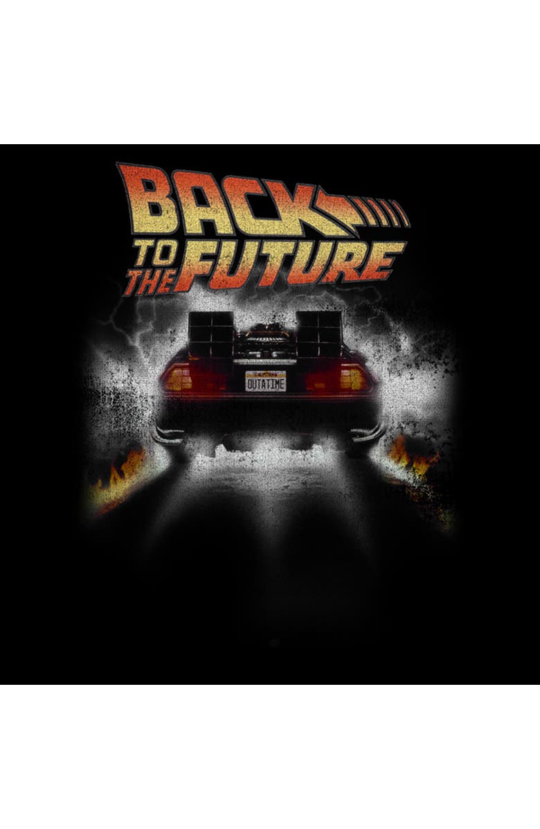 Back to the Future Men's Back to the Future Distressed Back Car  Graphic T-Shirt, Alternate, color, Black