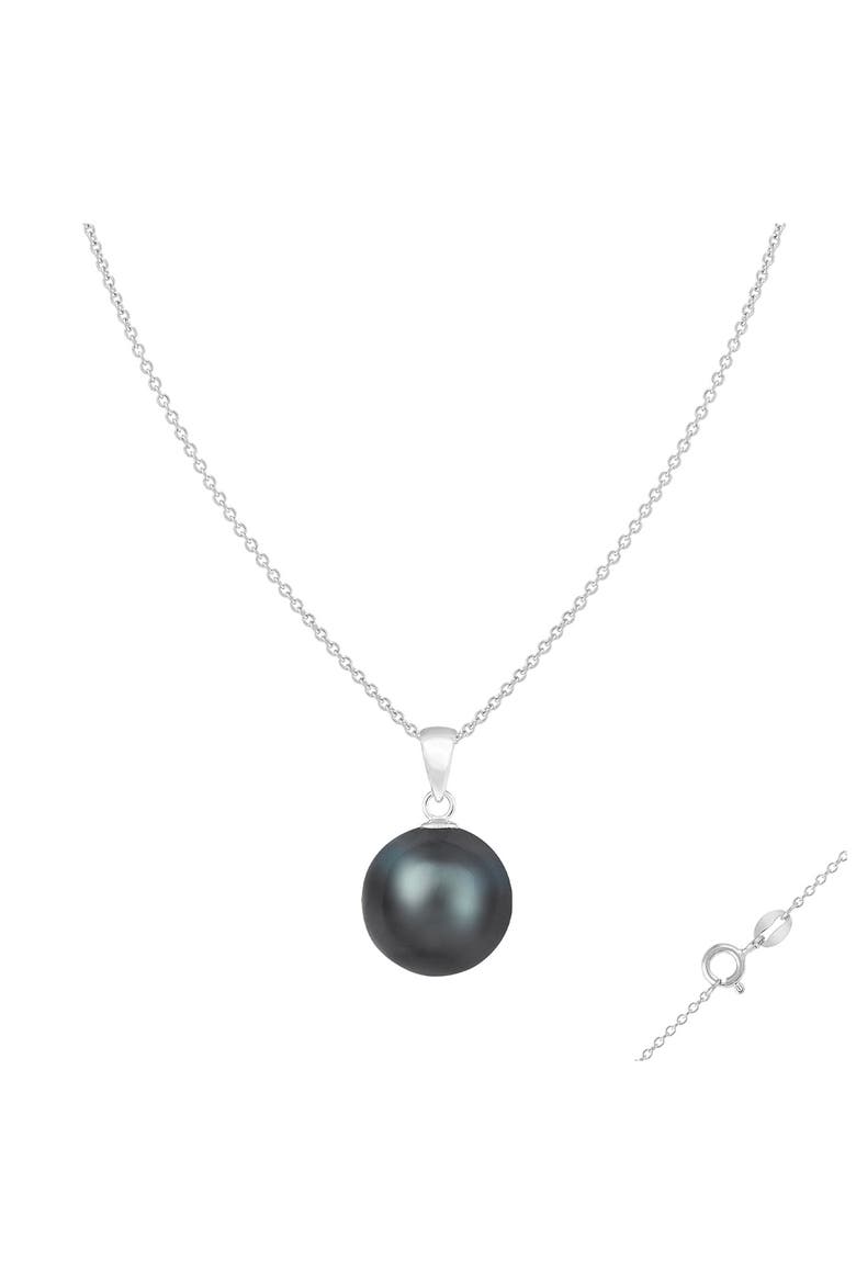 Tahitian Pearl Pendant Necklace, Alternate, color, BLACK