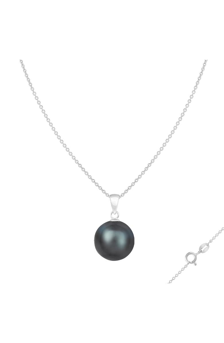 SPLENDID PEARLS Tahitian Pearl Pendant Necklace, Alternate, color, Black