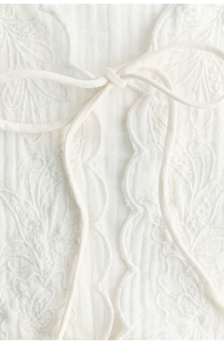 H&M Cotton Muslin Beach Top, Alternate, color, Cream