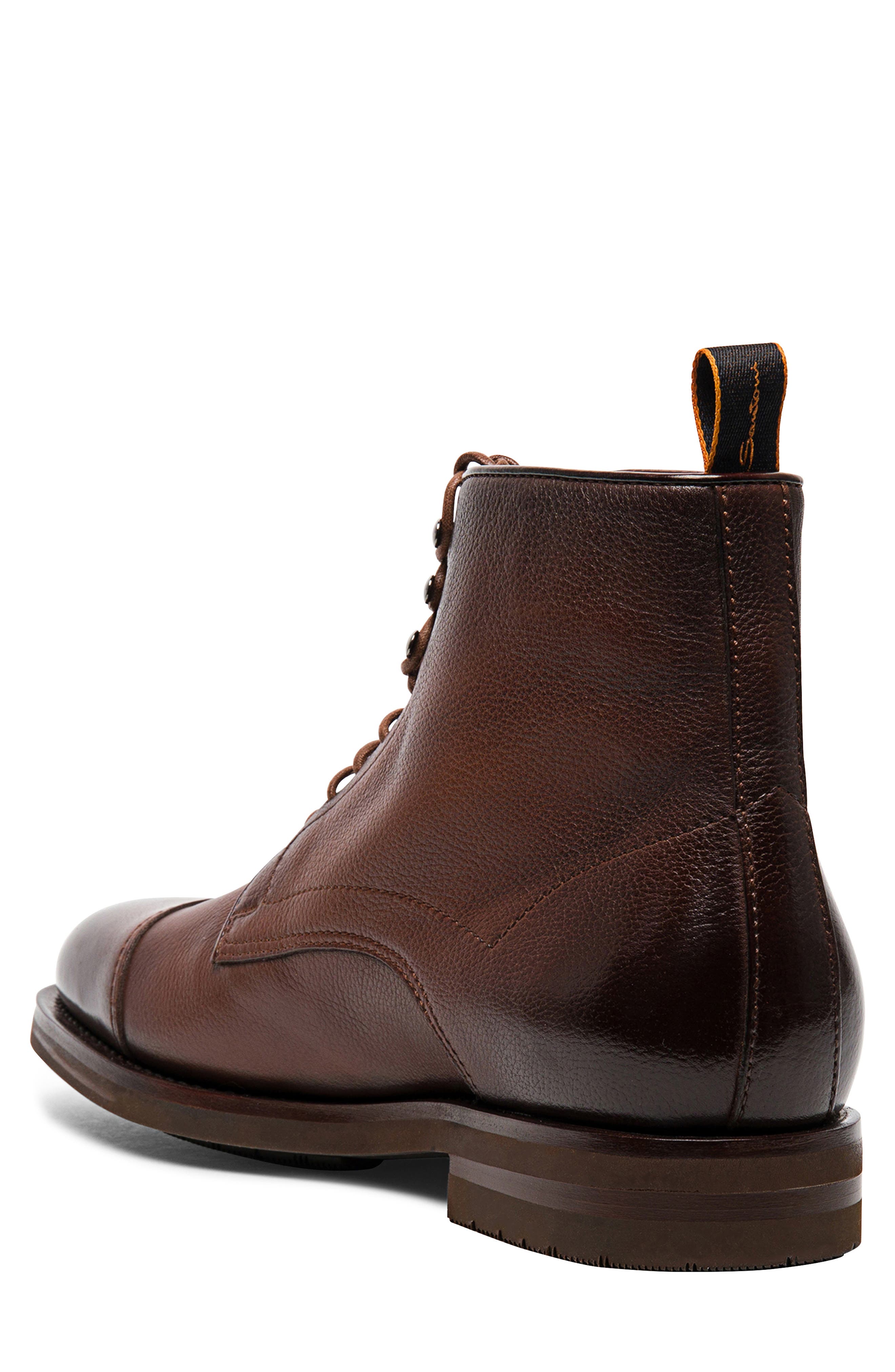 Santoni Ergin Lace-Up Cap Toe Boot, Alternate, color, 