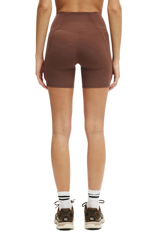 Cotton On Body Active Ultra Soft Side Pocket Bike Short In Brown