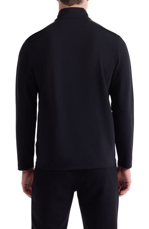 Bugatchi Solid Quarter Zip Pullover In Black