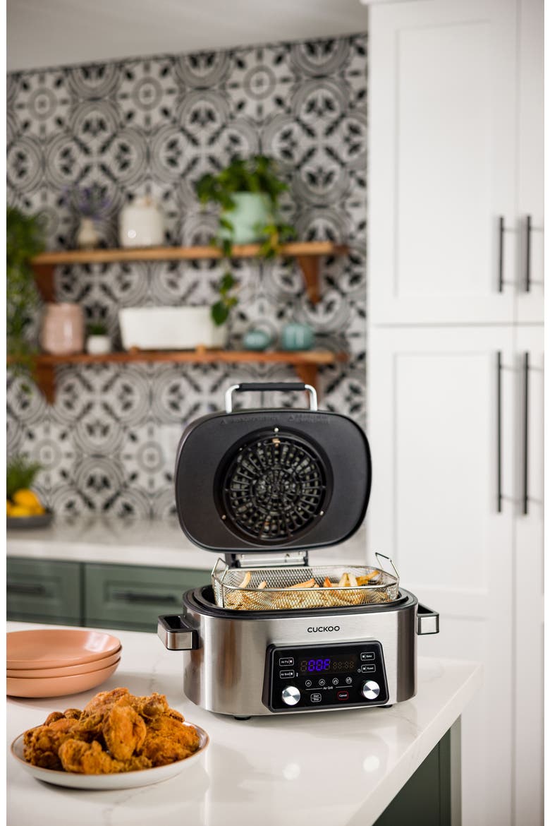 CAFG-A0601S 6-Quart Countertop Air Grill & Air Fryer, Alternate, color, SILVER