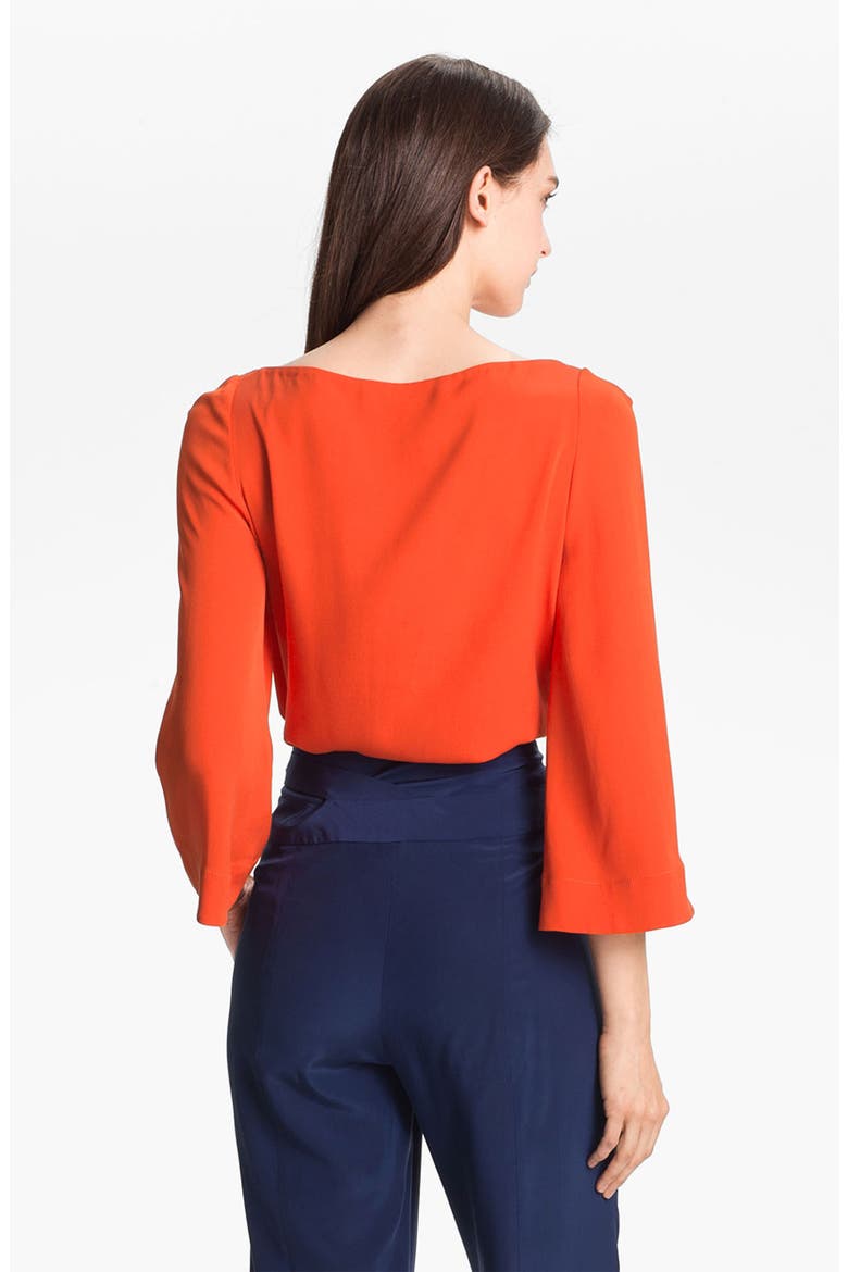 'Yohanna' Silk Top, Alternate, color, BLOOD ORANGE
