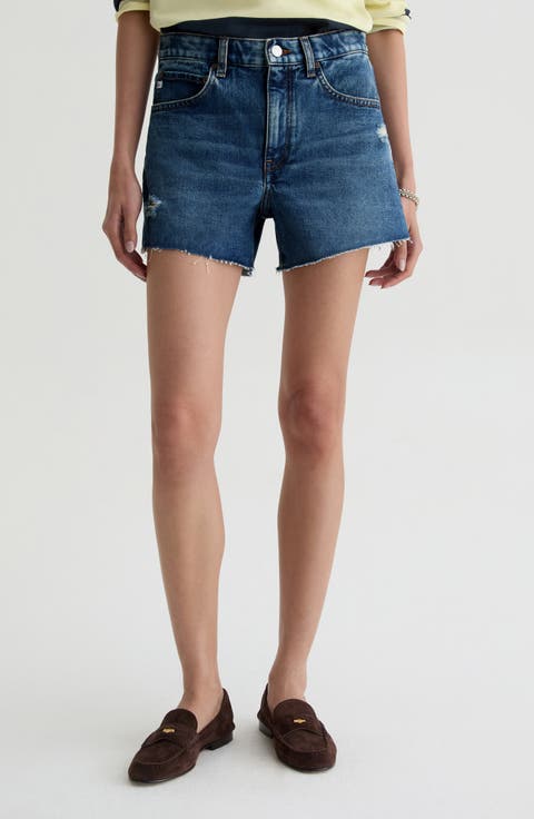 Halle High Waist Cutoff Denim Shorts (11 Year Enrich)