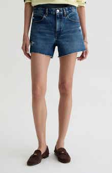 Halle High Waist Cutoff Denim Shorts