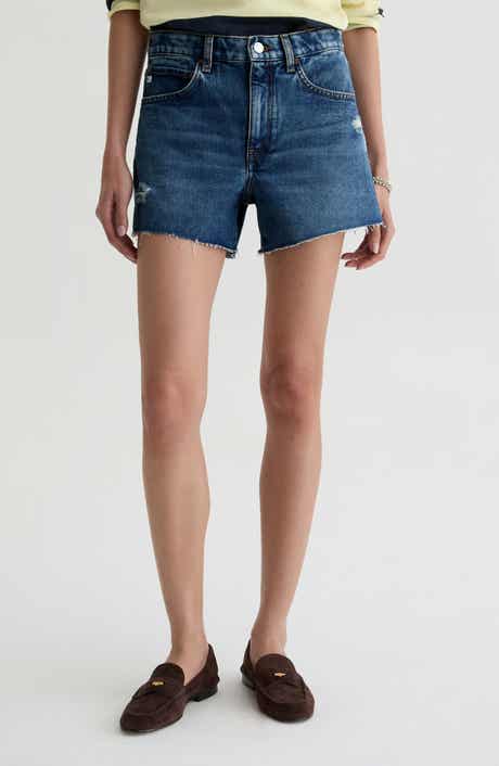 Halle High Waist Cutoff Denim Shorts