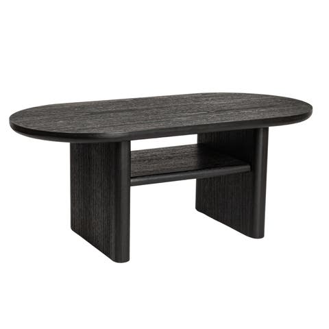 Sturdy Firwood Coffee Table, Black