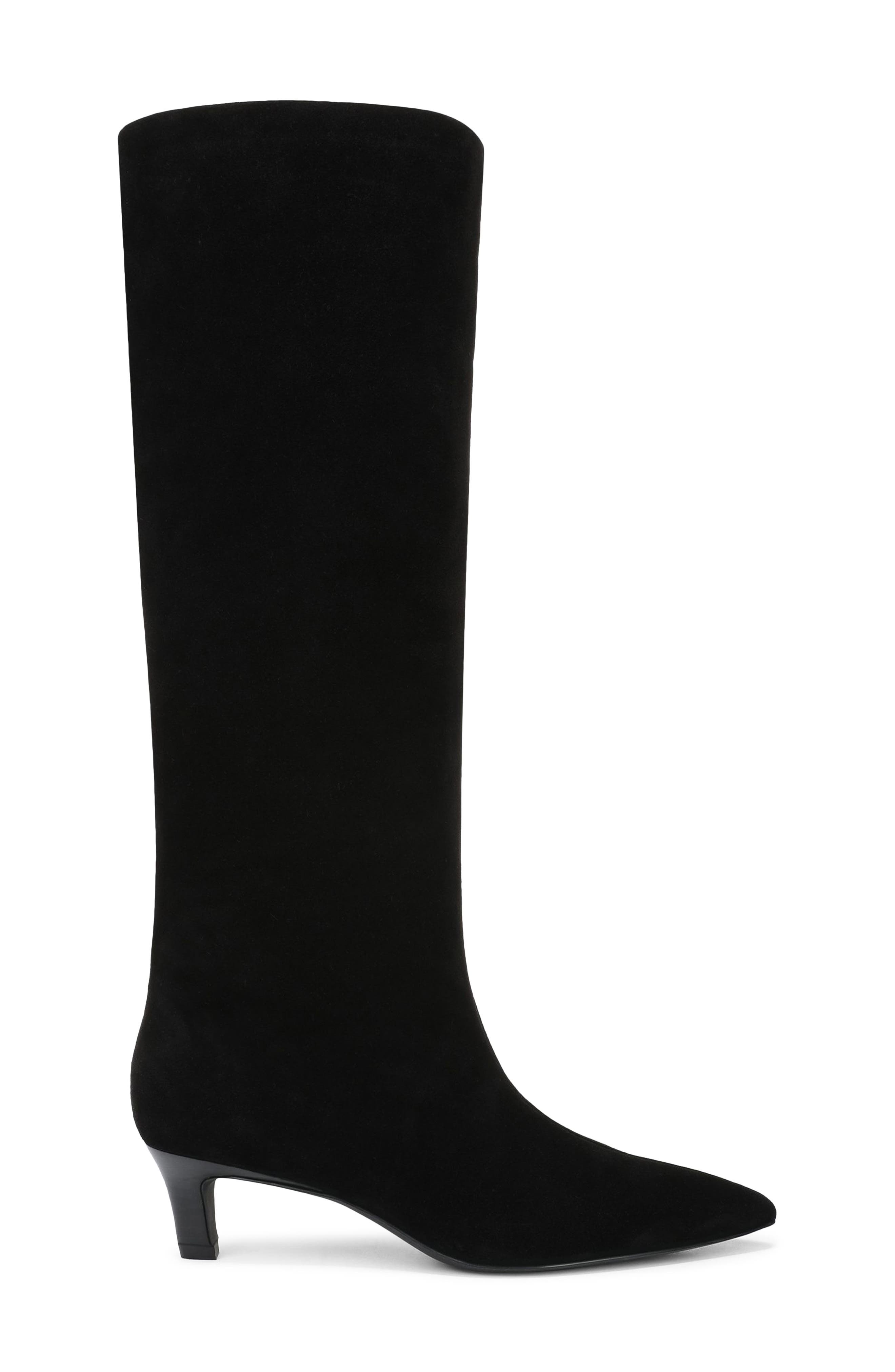 Nordstrom Dauphine Kitten Heel Knee High Boot, Alternate, color, Black