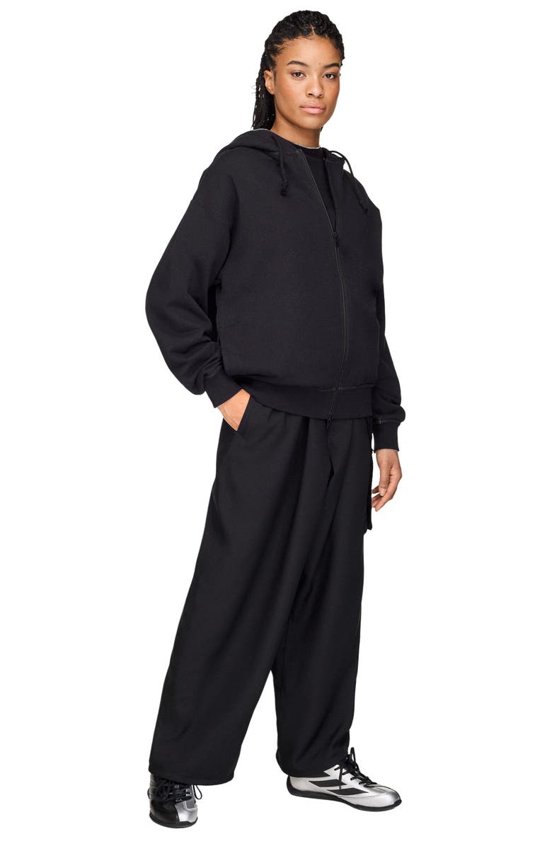 Y-3 F1 Graphic Front Zip Hoodie, Main, color, Black