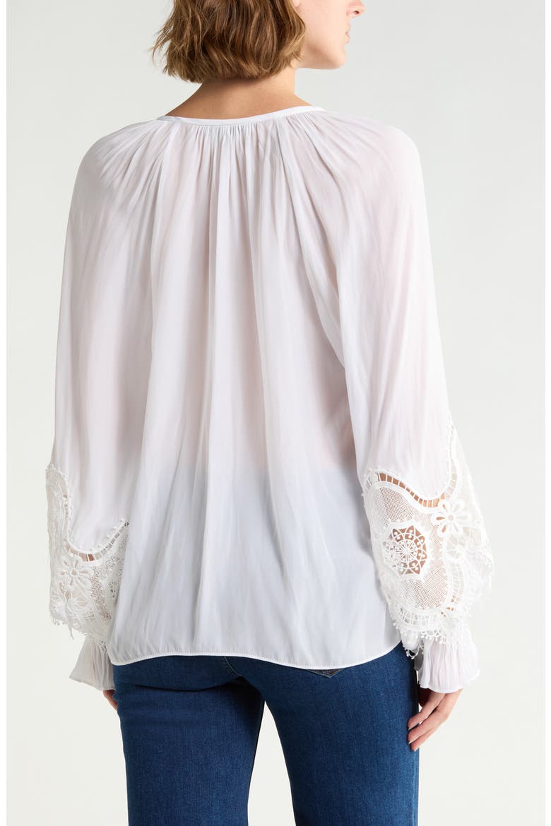 Irina Lace Trim Long Sleeve Top, Alternate, color, IVORY